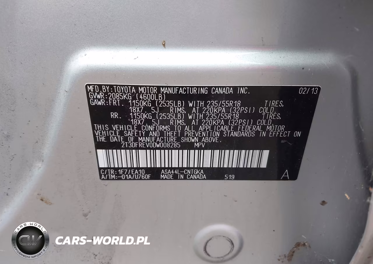 2013 Toyota Rav4 Limited VIN:2T3DFREV0DW008285 - 9