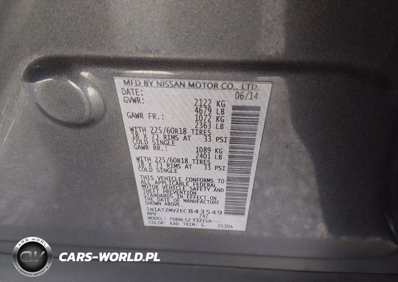 2014 Nissan Rogue Sl VIN:5N1AT2MV2EC843549 - 9