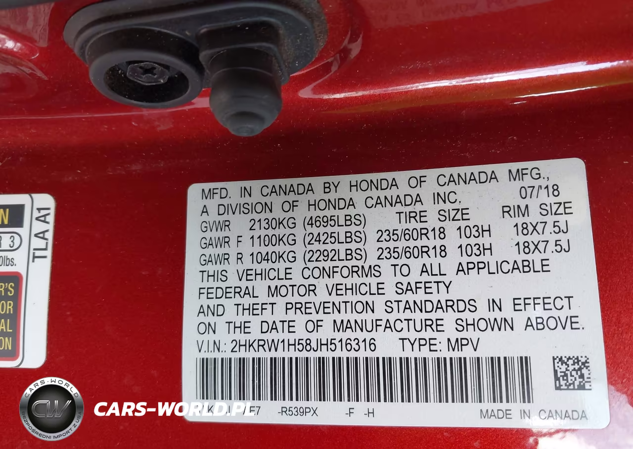 2018 Honda Cr-V Ex VIN:2HKRW1H58JH516316 - 9