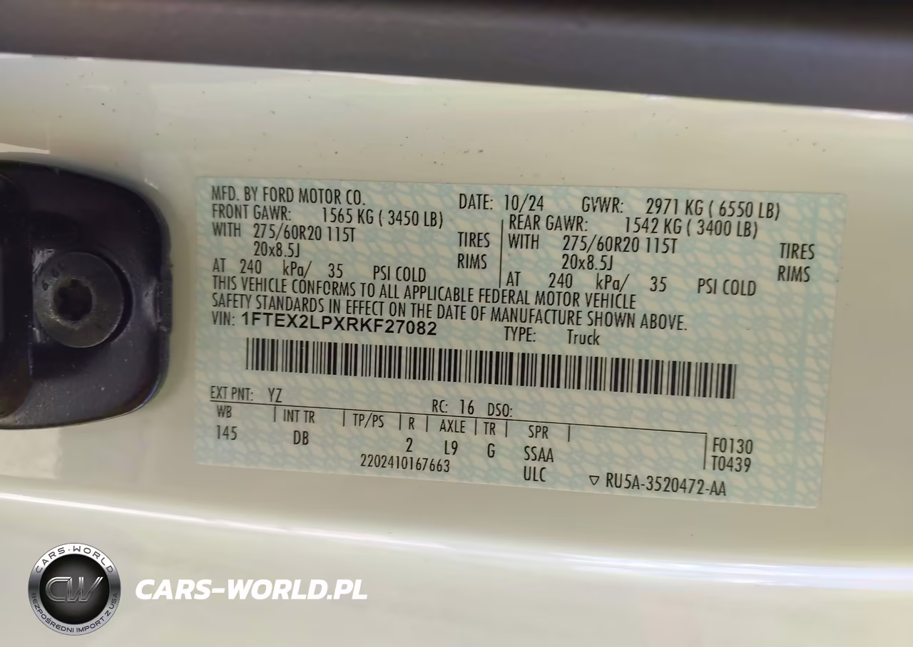 2024 Ford F-150 Stx VIN:1FTEX2LPXRKF27082 - 9