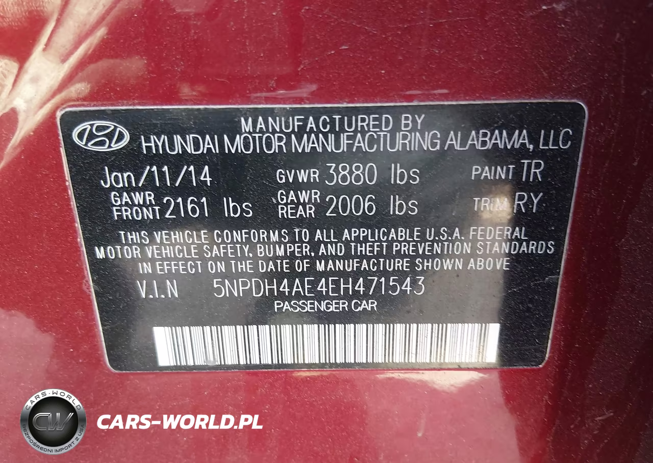 2014 Hyundai Elantra Limited VIN:5NPDH4AE4EH471543 - 9
