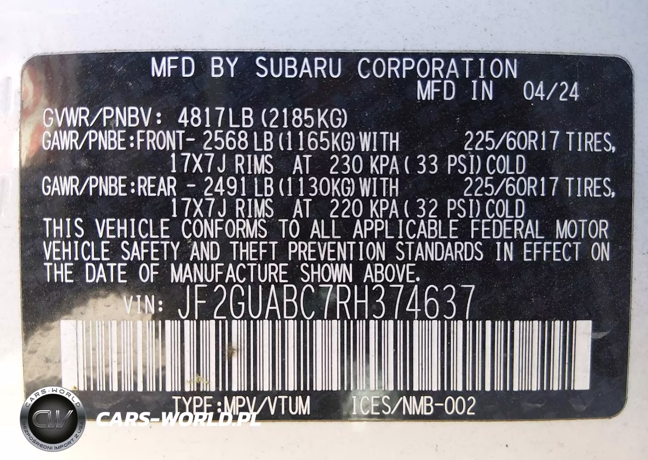 2024 Subaru Crosstrek VIN:JF2GUABC7RH374637 - 9