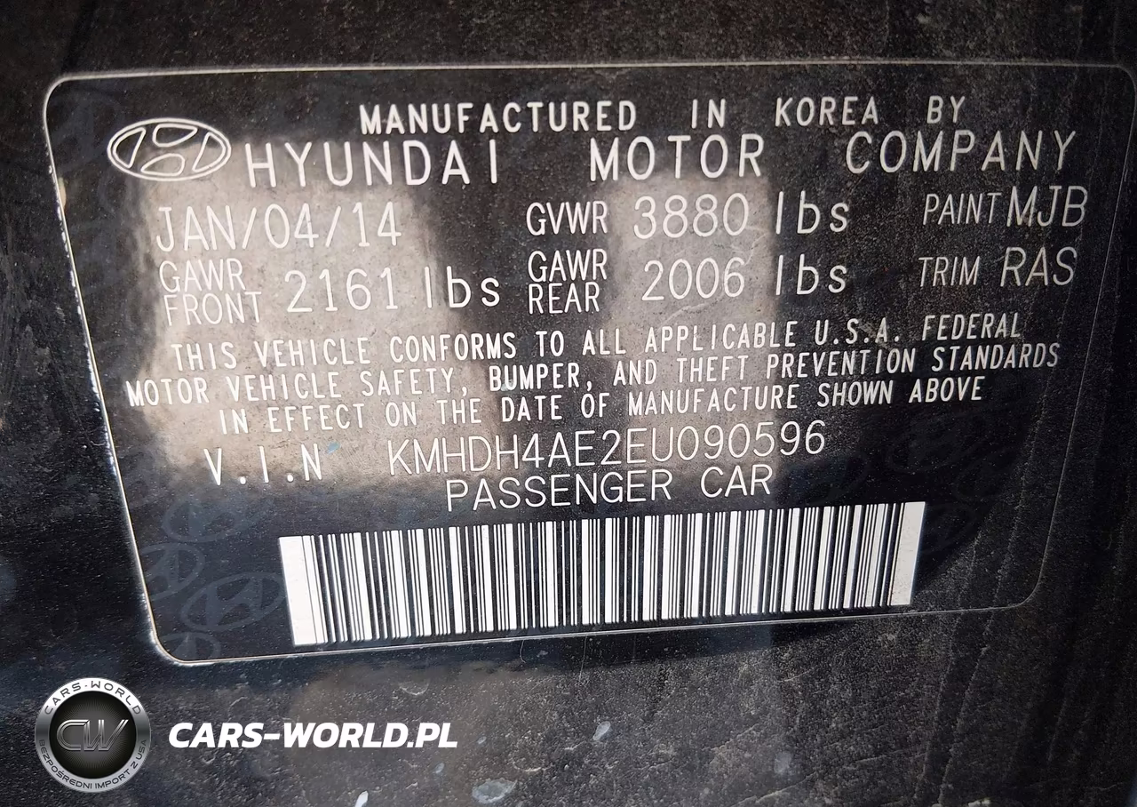 2014 Hyundai Elantra Se VIN:KMHDH4AE2EU090596 - 9