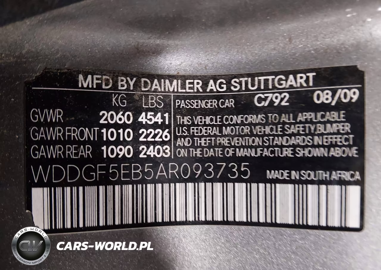 MERCEDES-BENZ C 300 VIN:WDDGF5EB5AR093735 - 9