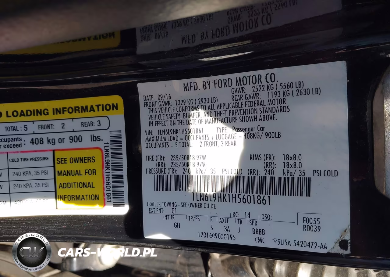 2017 Lincoln Continental Livery VIN:1LN6L9HK1H5601861 - 9