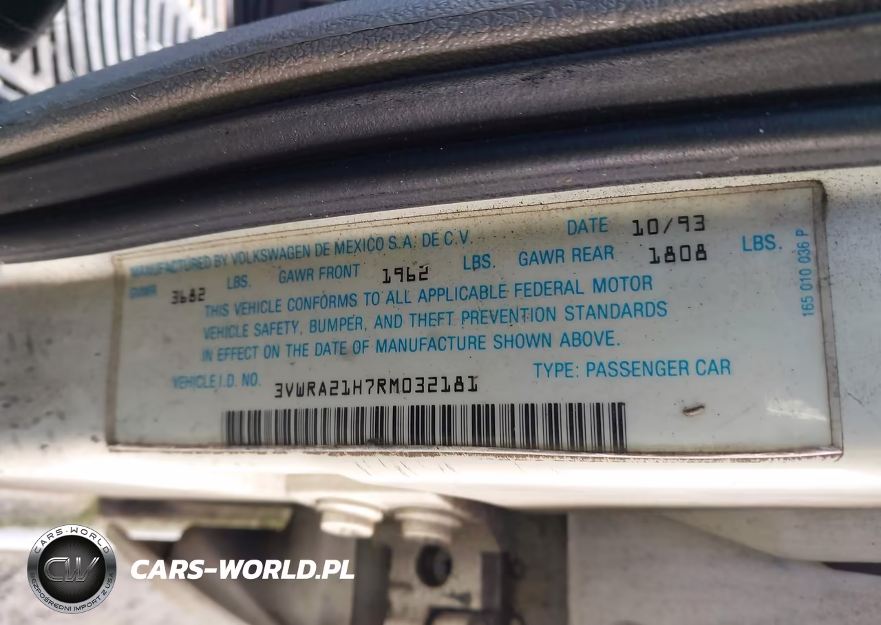 1994 Volkswagen Jetta Iii Gl VIN:3VWRA21H7RM032181 - 9