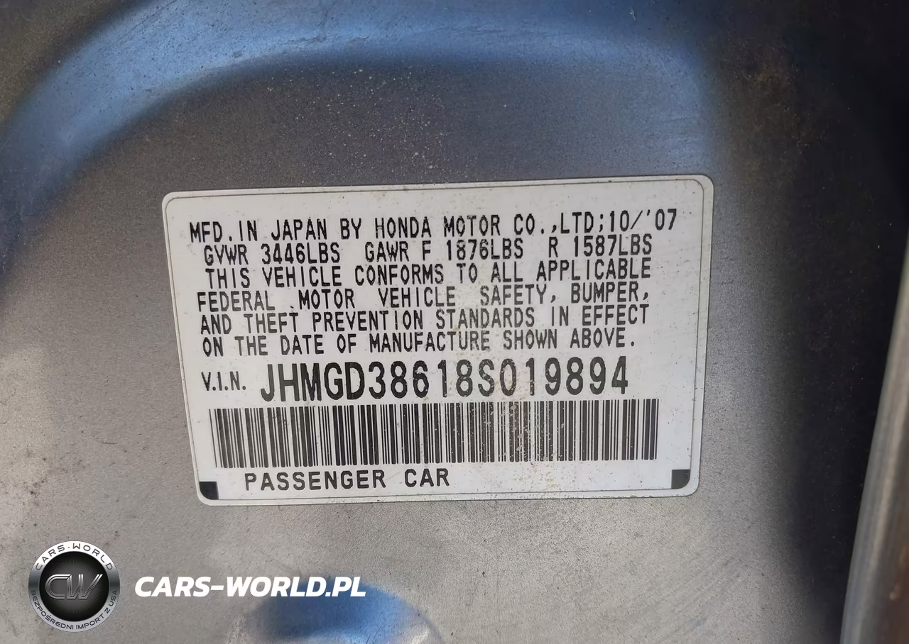 2008 Honda Fit Sport VIN:JHMGD38618S019894 - 9