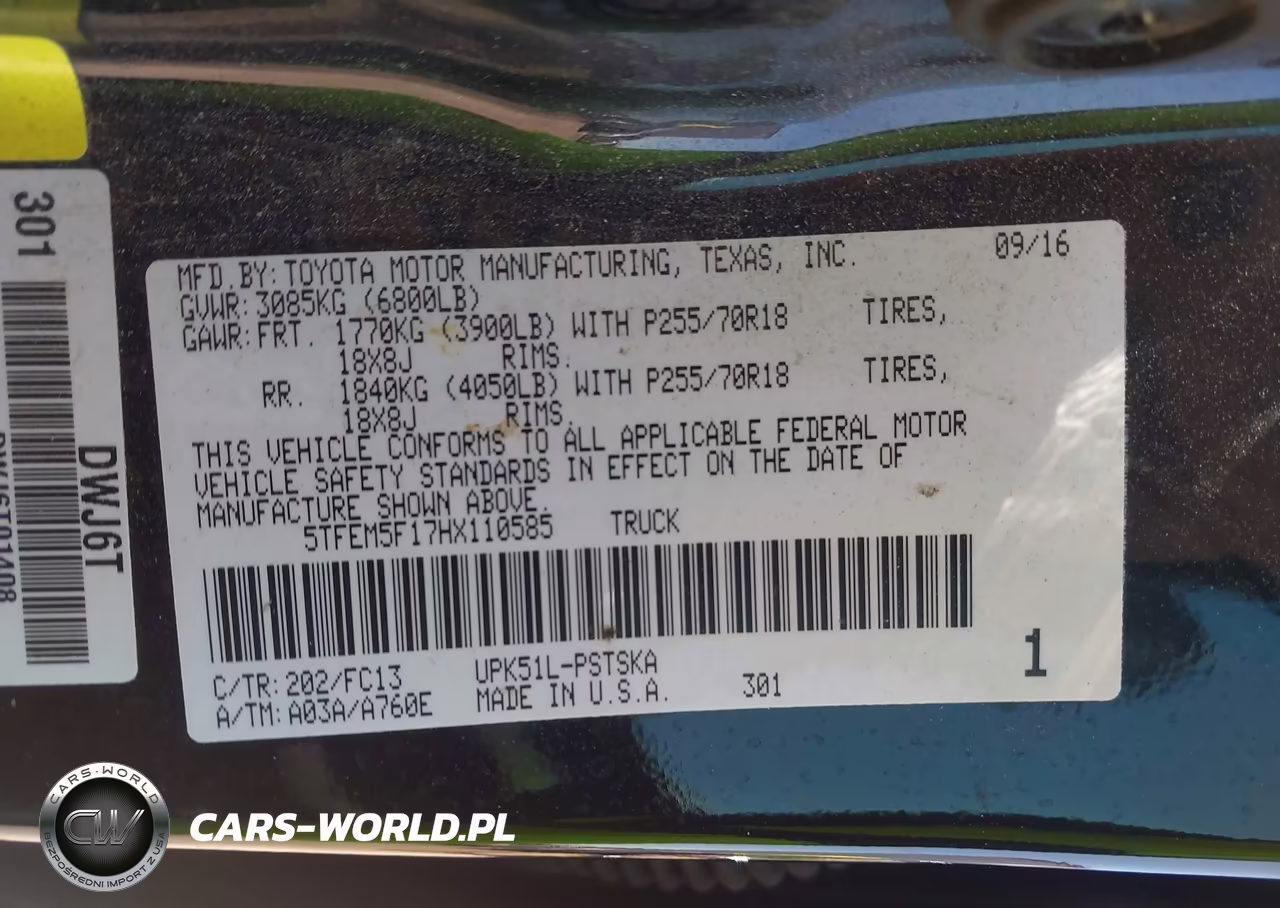 2017 Toyota Tundra Sr5 4.6L V8 VIN:5TFEM5F17HX110585 - 9
