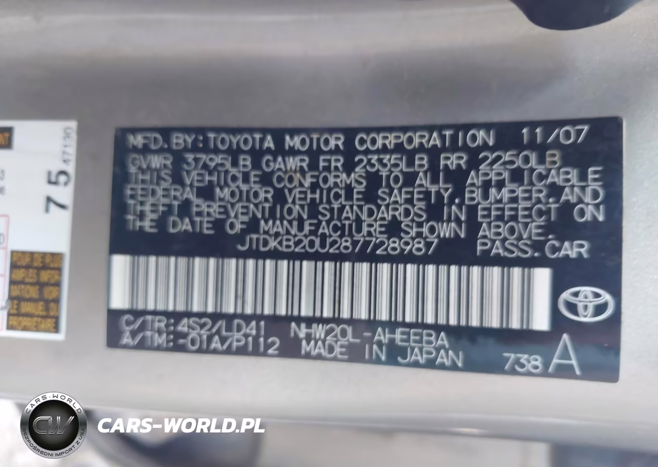 2008 Toyota Prius VIN:JTDKB20U287728987 - 9