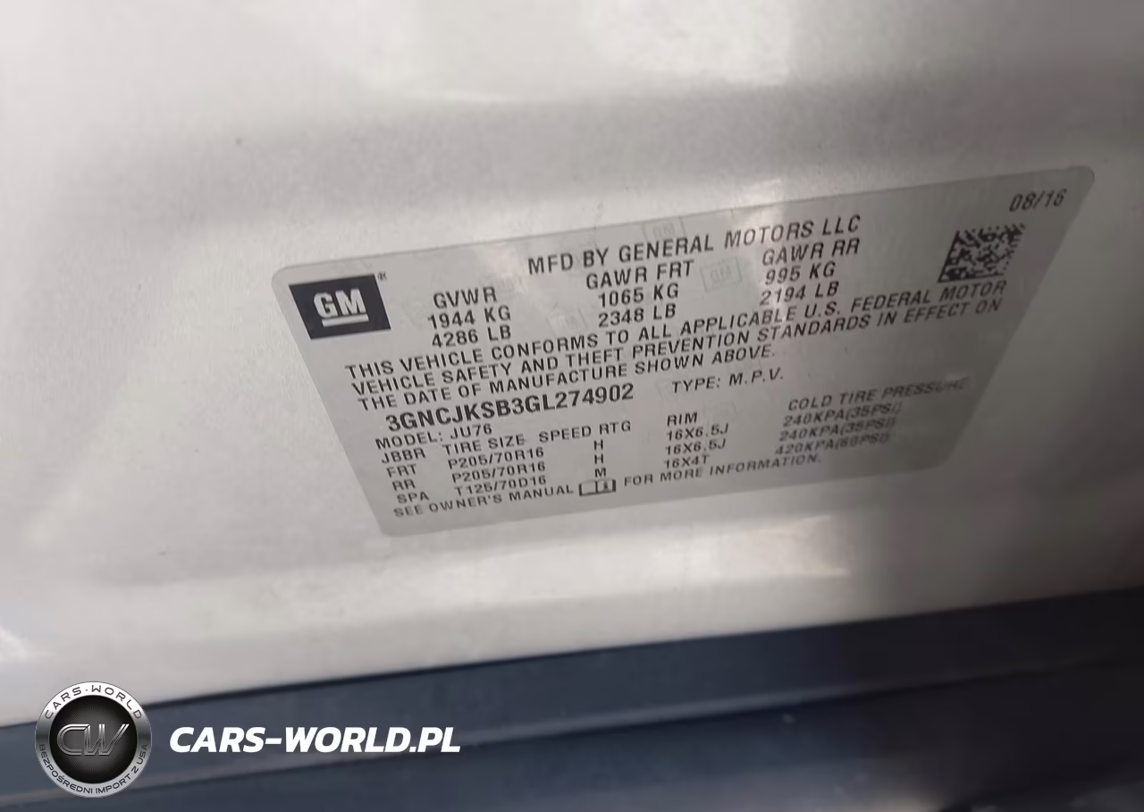 2016 Chevrolet Trax 1Ls VIN:3GNCJKSB3GL274902 - 9