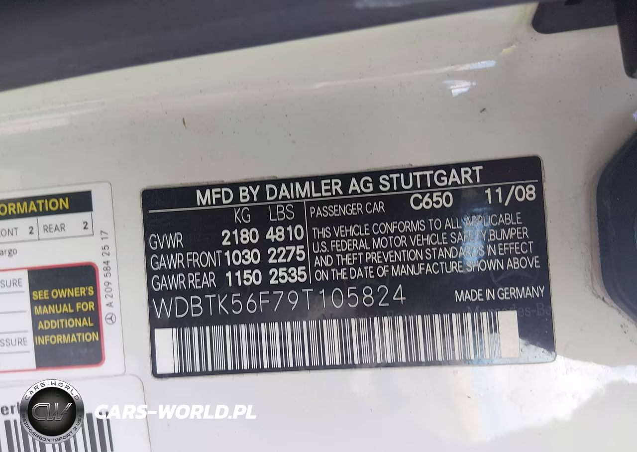 2009 Mercedes-Benz Clk 350 VIN:WDBTK56F79T105824 - 9