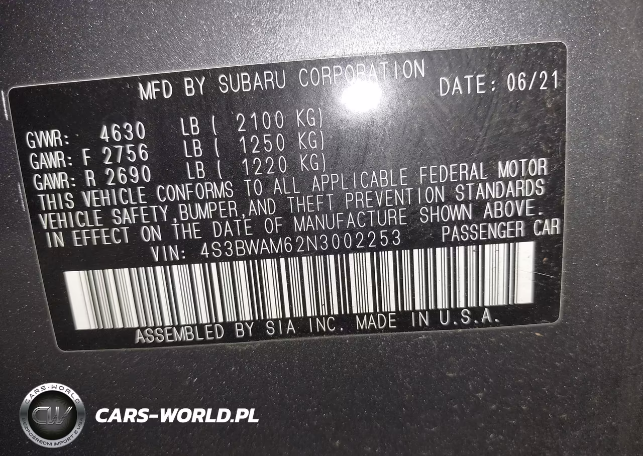 2022 Subaru Legacy Limited VIN:4S3BWAM62N3002253 - 9