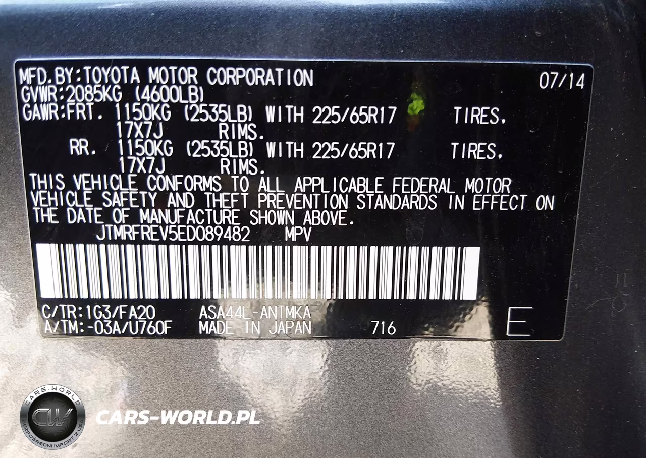 2014 Toyota Rav4 Xle VIN:JTMRFREV5ED089482 - 9