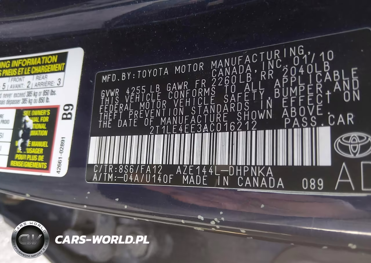 2010 Toyota Matrix S VIN:2T1LE4EE3AC016212 - 9