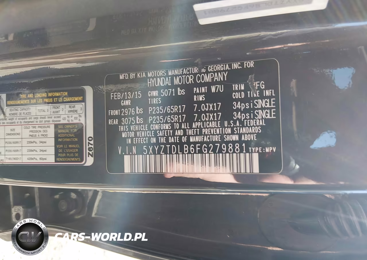 2015 Hyundai Santa Fe Sport 2.4L VIN:5XYZTDLB6FG279881 - 9