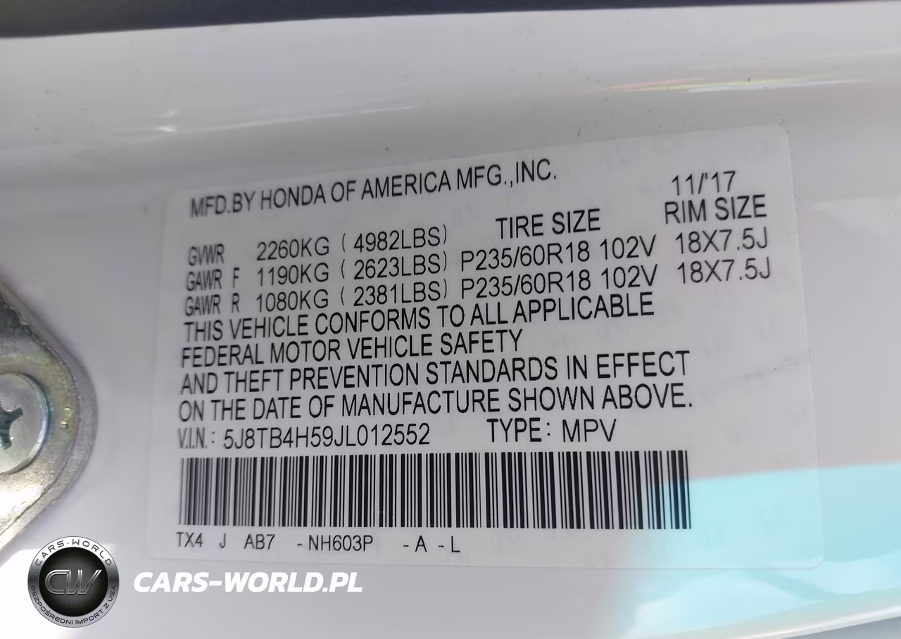 2018 Acura Rdx Technology Acurawatch Plus Packages-Technology Package VIN:5J8TB4H59JL012552 - 9