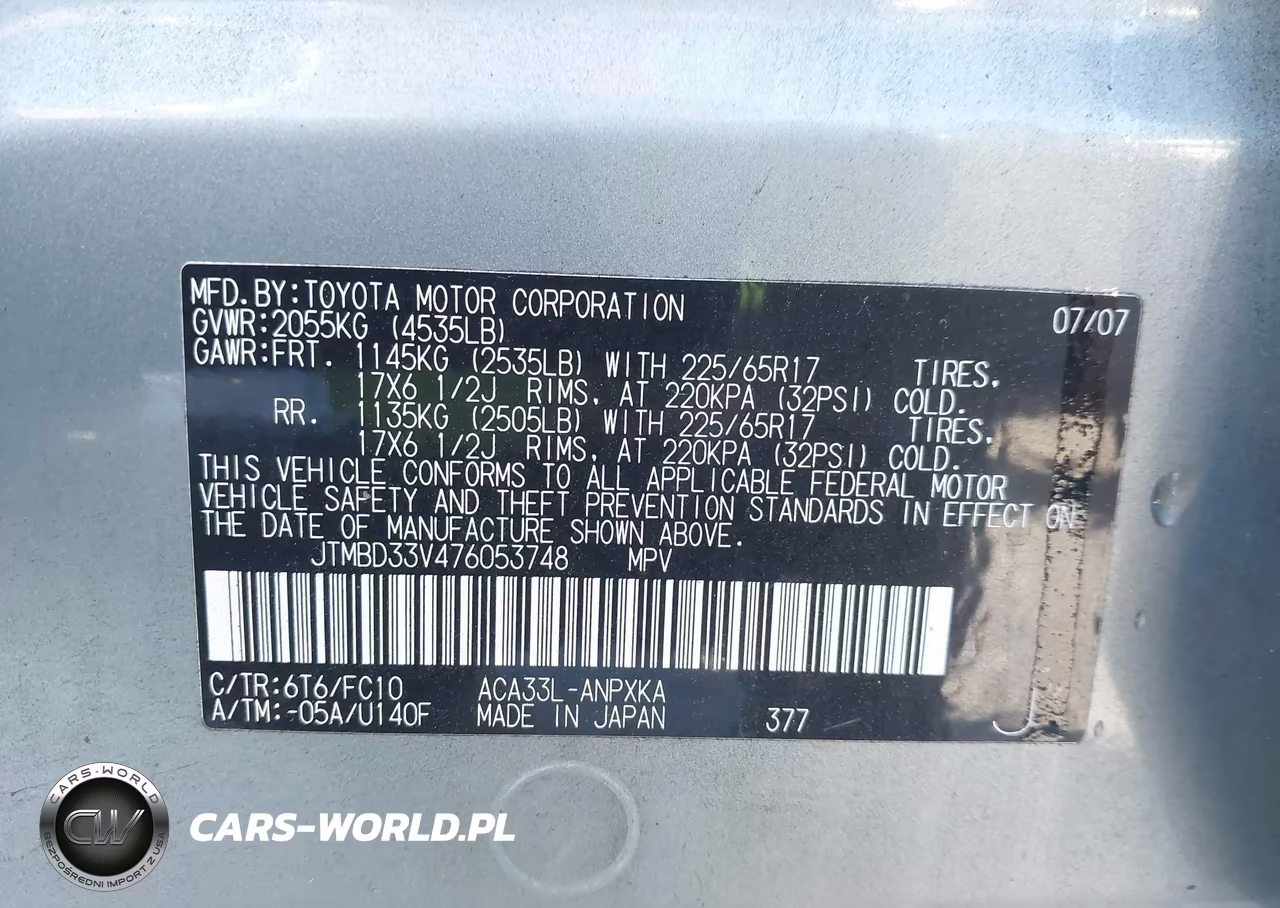 2007 Toyota Rav4 VIN:JTMBD33V476053748 - 9