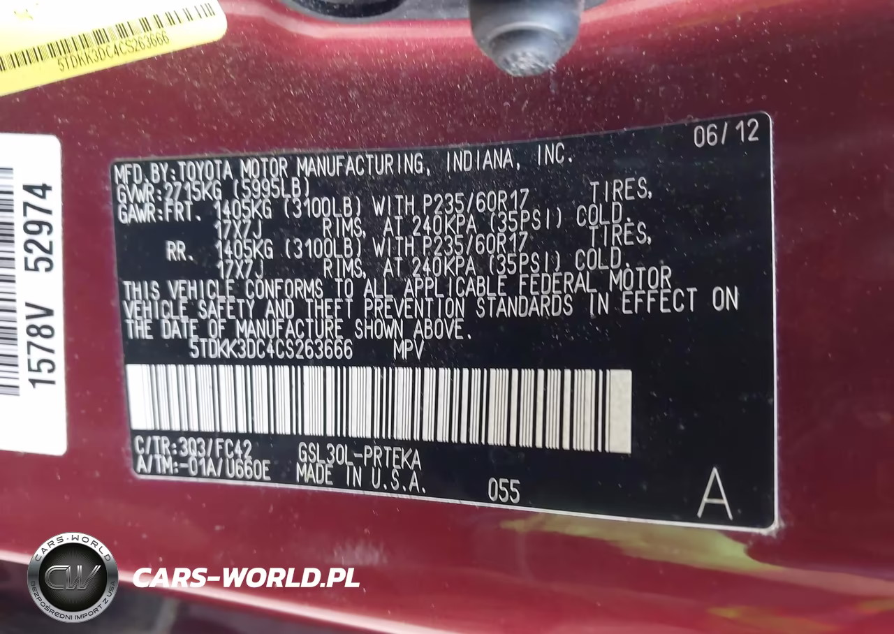 2012 Toyota Sienna Le V6 8 Passenger VIN:5TDKK3DC4CS263666 - 9