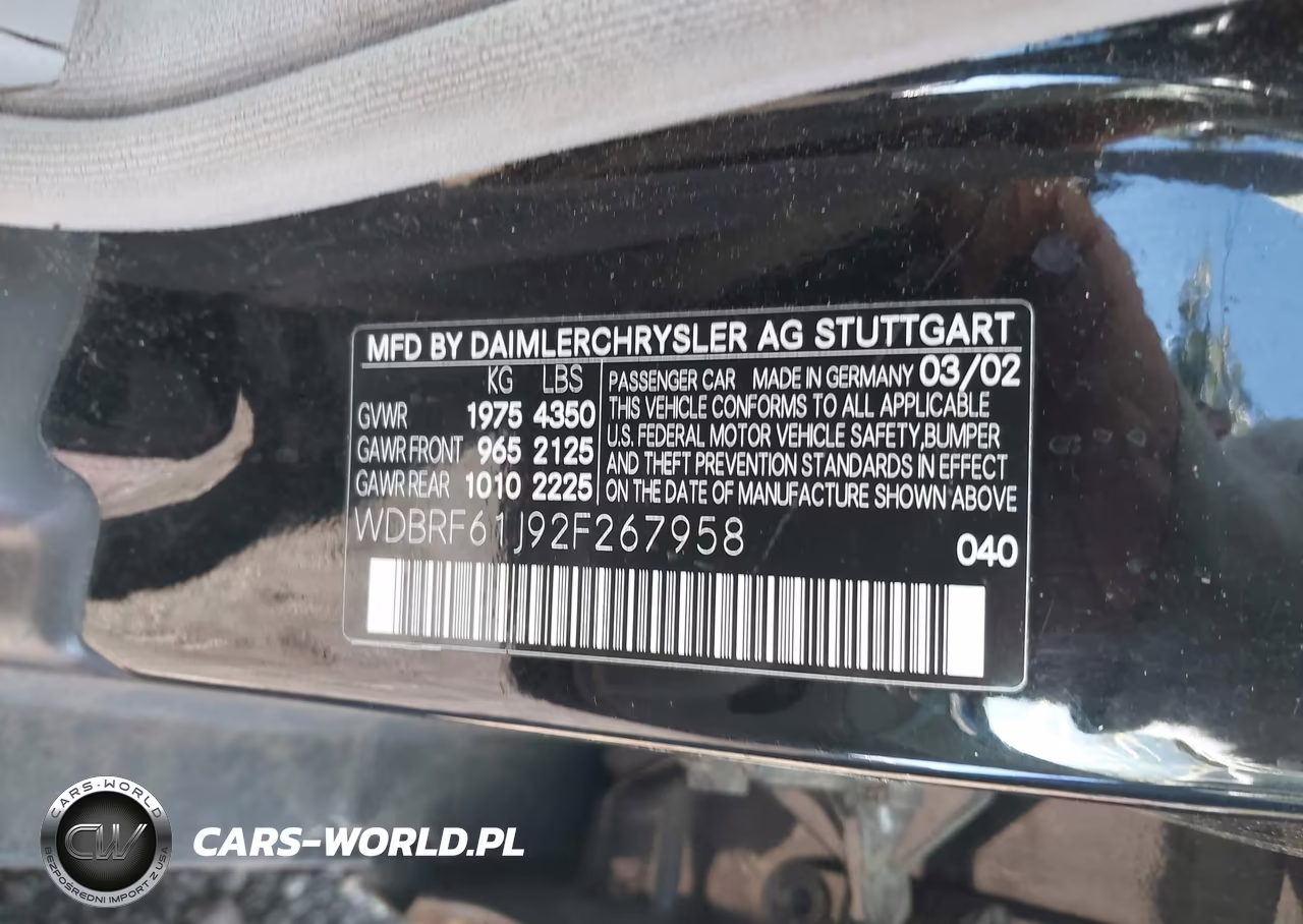 2002 Mercedes-Benz C 240 VIN:WDBRF61J92F267958 - 9