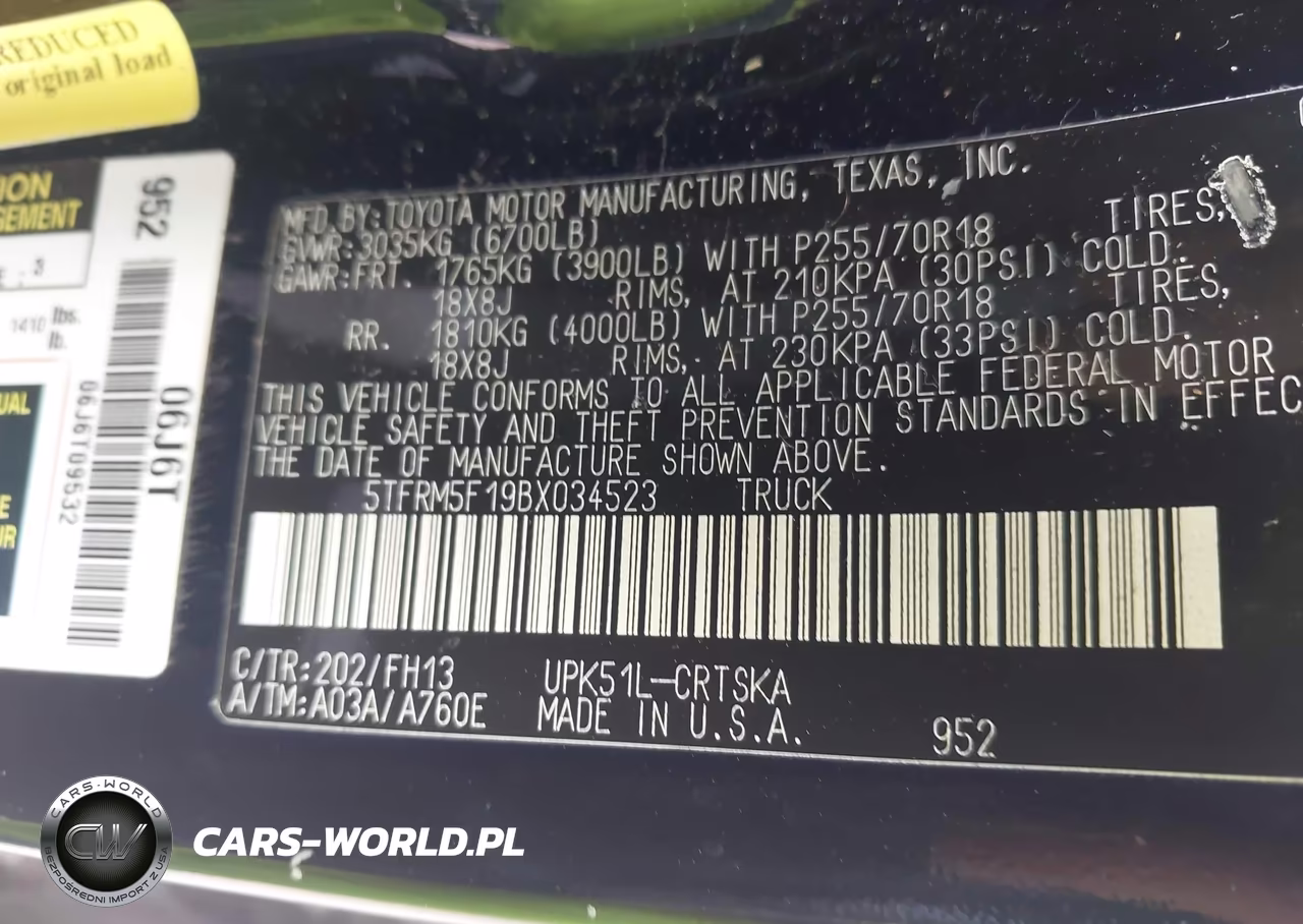 2011 Toyota Tundra Grade 4.6L V8 VIN:5TFRM5F19BX034523 - 9