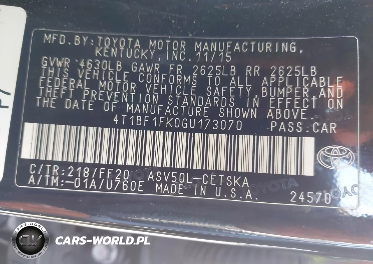 2016 Toyota Camry Se VIN:4T1BF1FK0GU173070 - 9