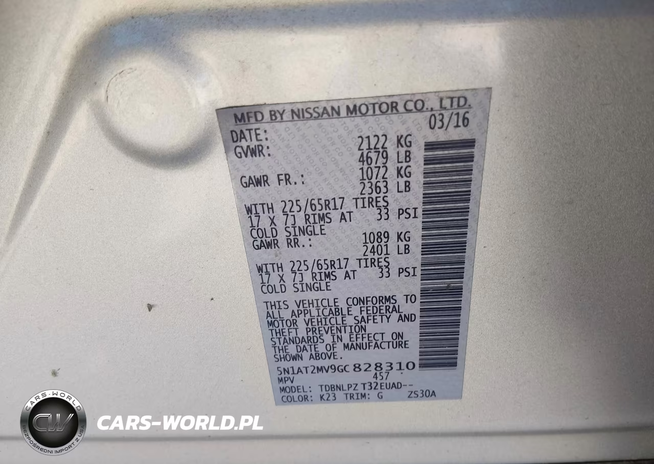 2016 Nissan Rogue S VIN:5N1AT2MV9GC828310 - 9