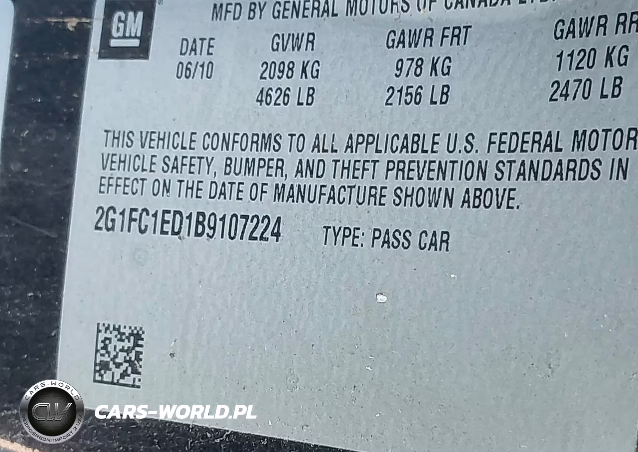 2011 Chevrolet Camaro 2Lt VIN:2G1FC1ED1B9107224 - 9