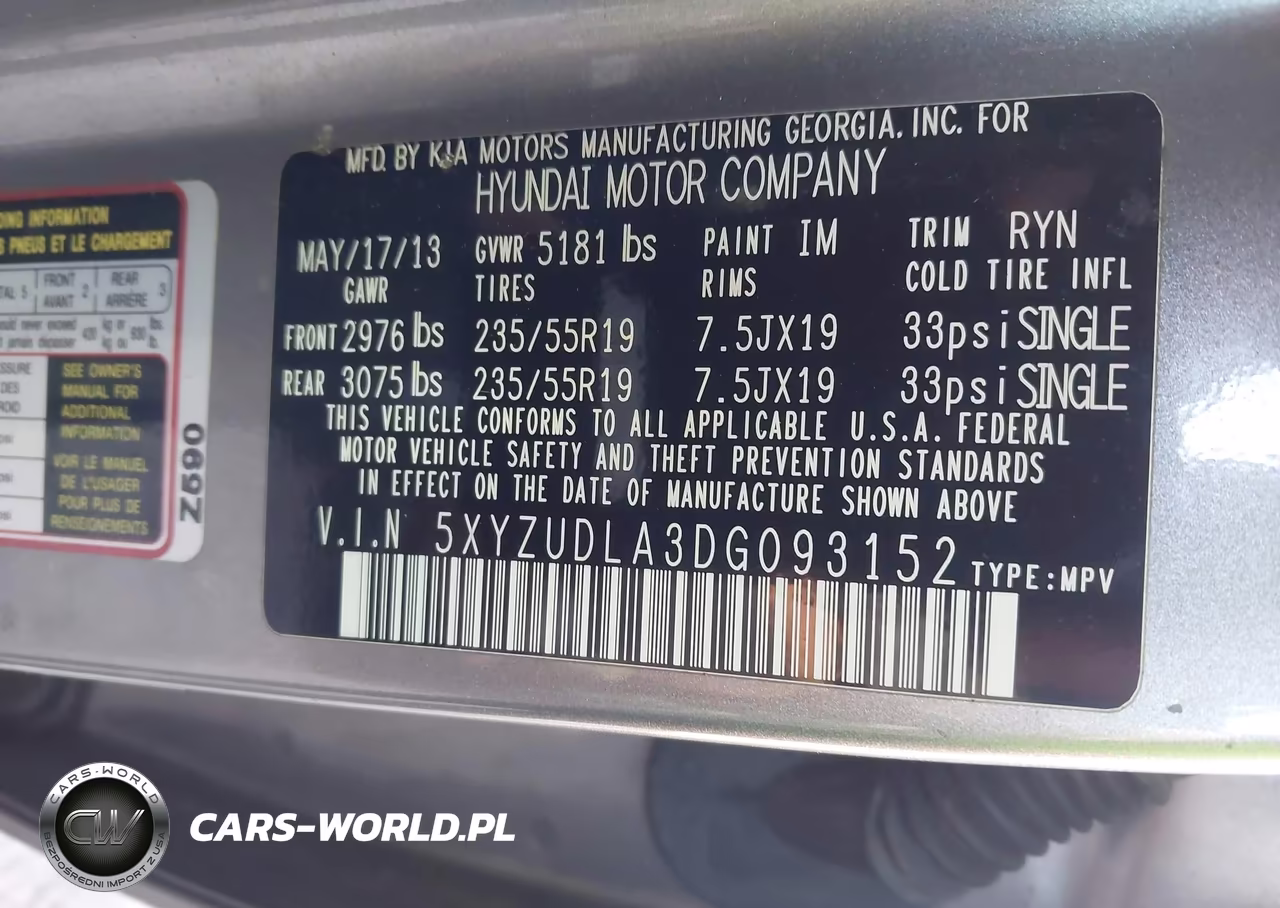 2013 Hyundai Santa Fe Sport 2.0T VIN:5XYZUDLA3DG093152 - 9