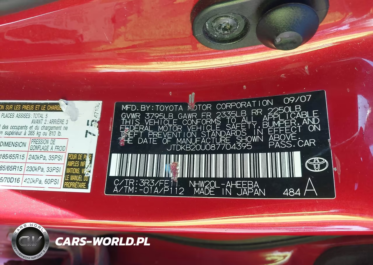 2008 Toyota Prius VIN:JTDKB20U087704395 - 9