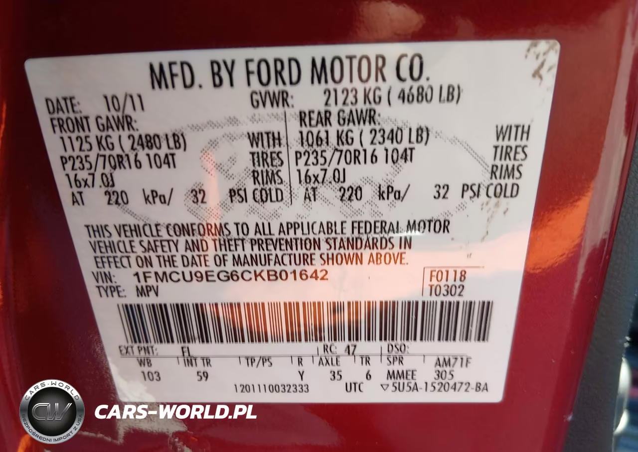2012 Ford Escape Limited VIN:1FMCU9EG6CKB01642 - 9