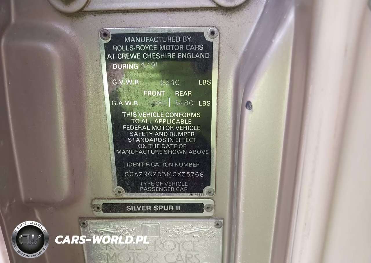 1991 Rolls-Royce Silver Spur VIN:SCAZN02D3MCX35768 - 9