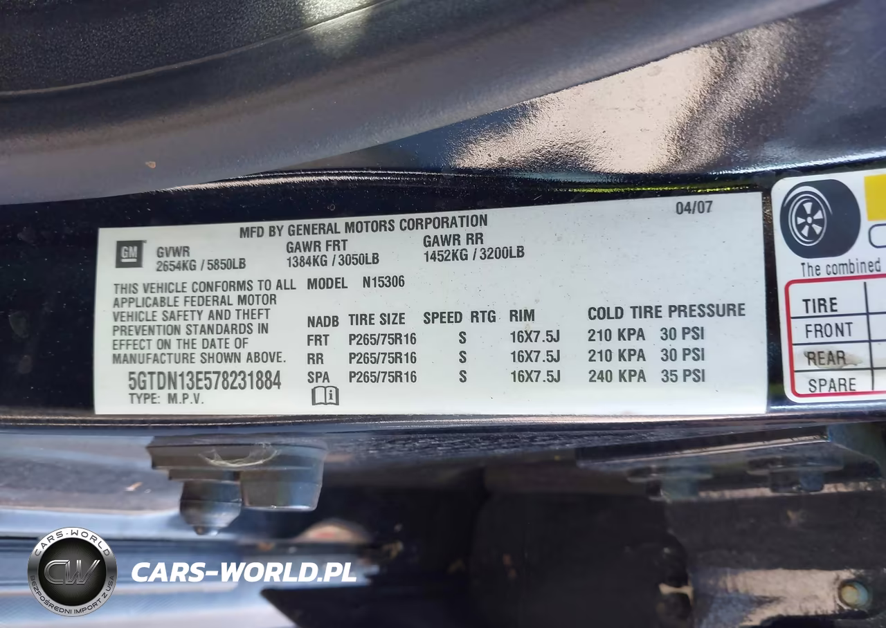 2007 Hummer H3 Suv VIN:5GTDN13E578231884 - 9