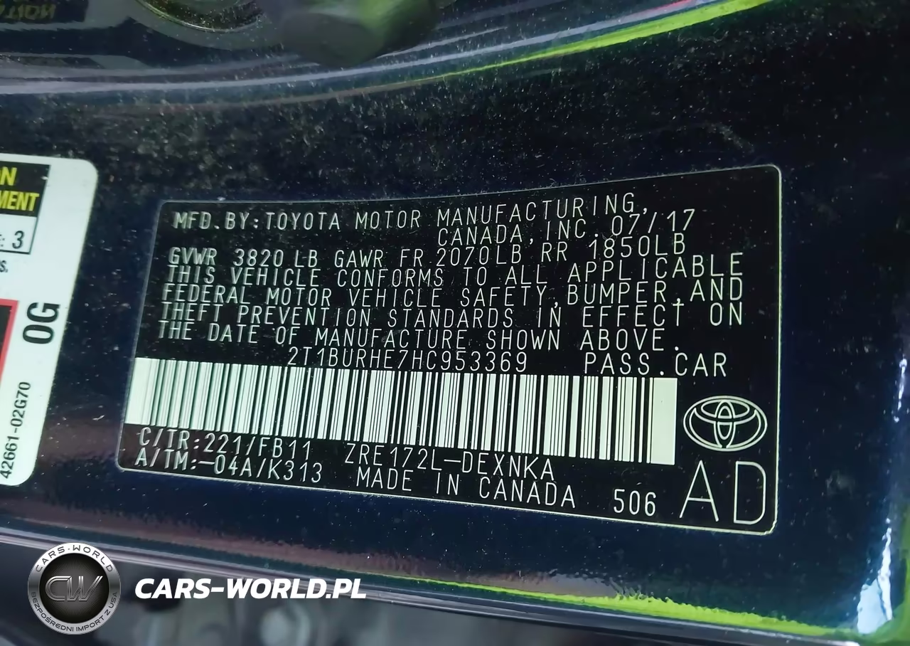 2017 Toyota Corolla Le VIN:2T1BURHE7HC953369 - 9