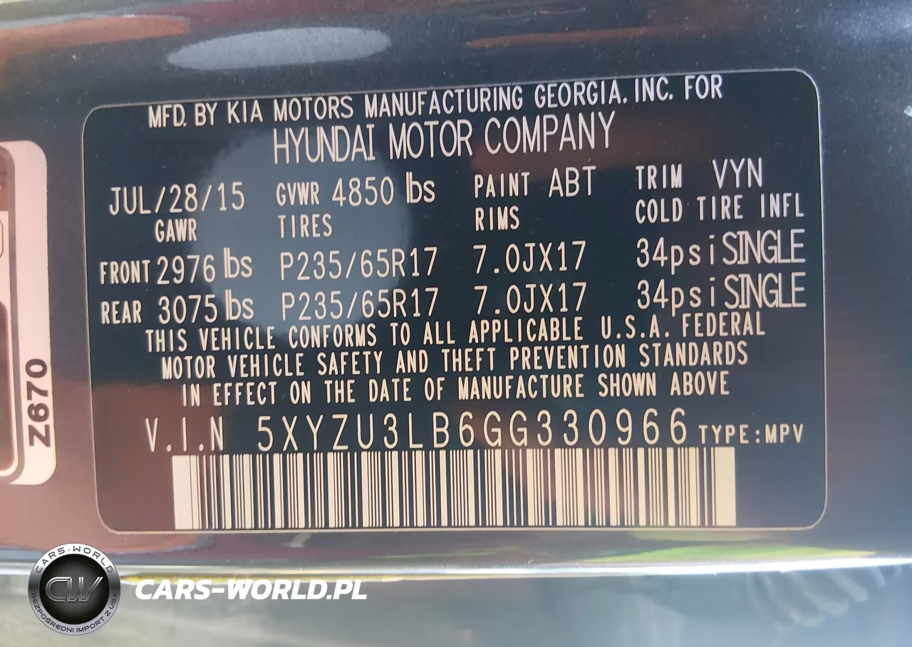 2016 Hyundai Santa Fe Sport 2.4L VIN:5XYZU3LB6GG330966 - 9