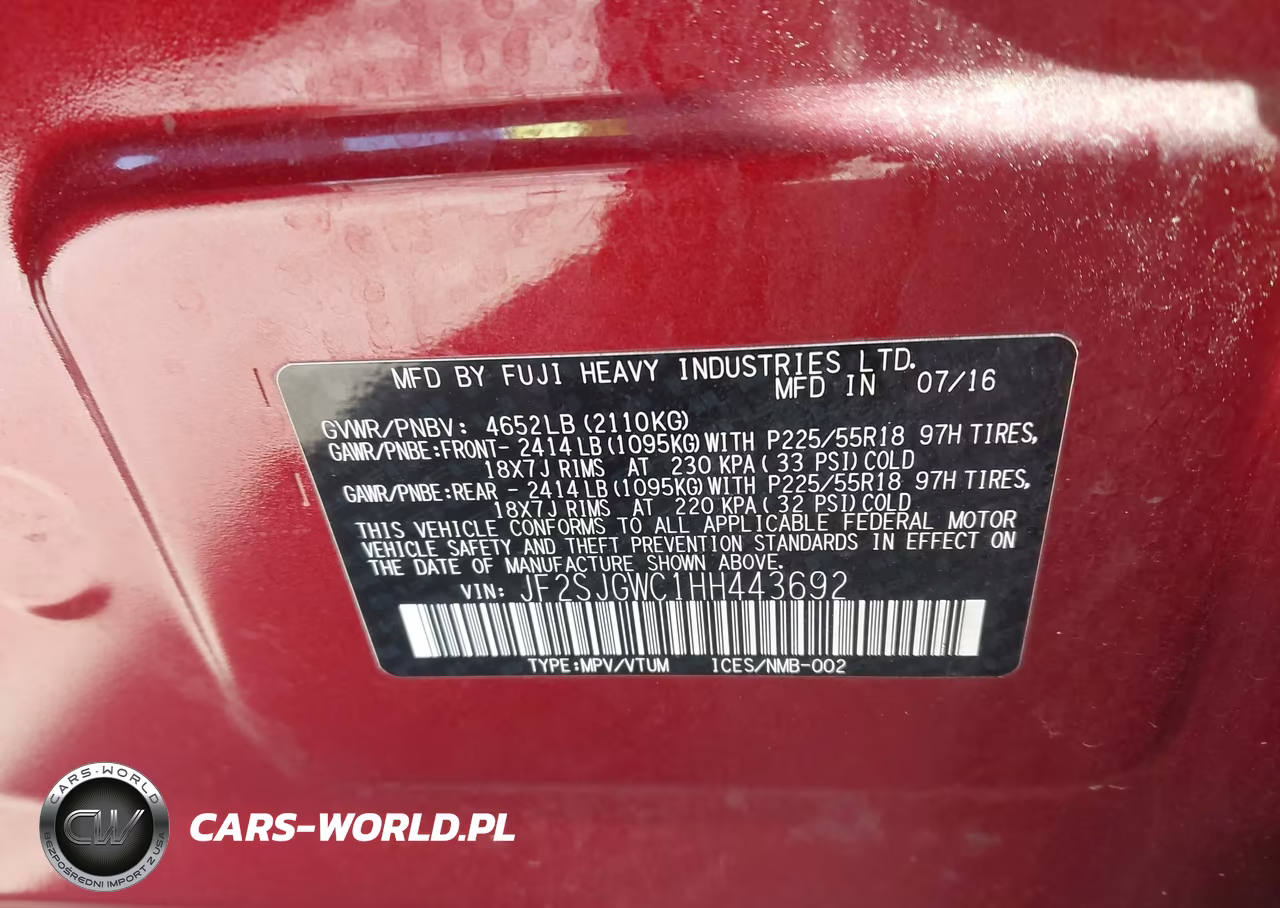 2017 Subaru Forester 2.0Xt Touring VIN:JF2SJGWC1HH443692 - 9