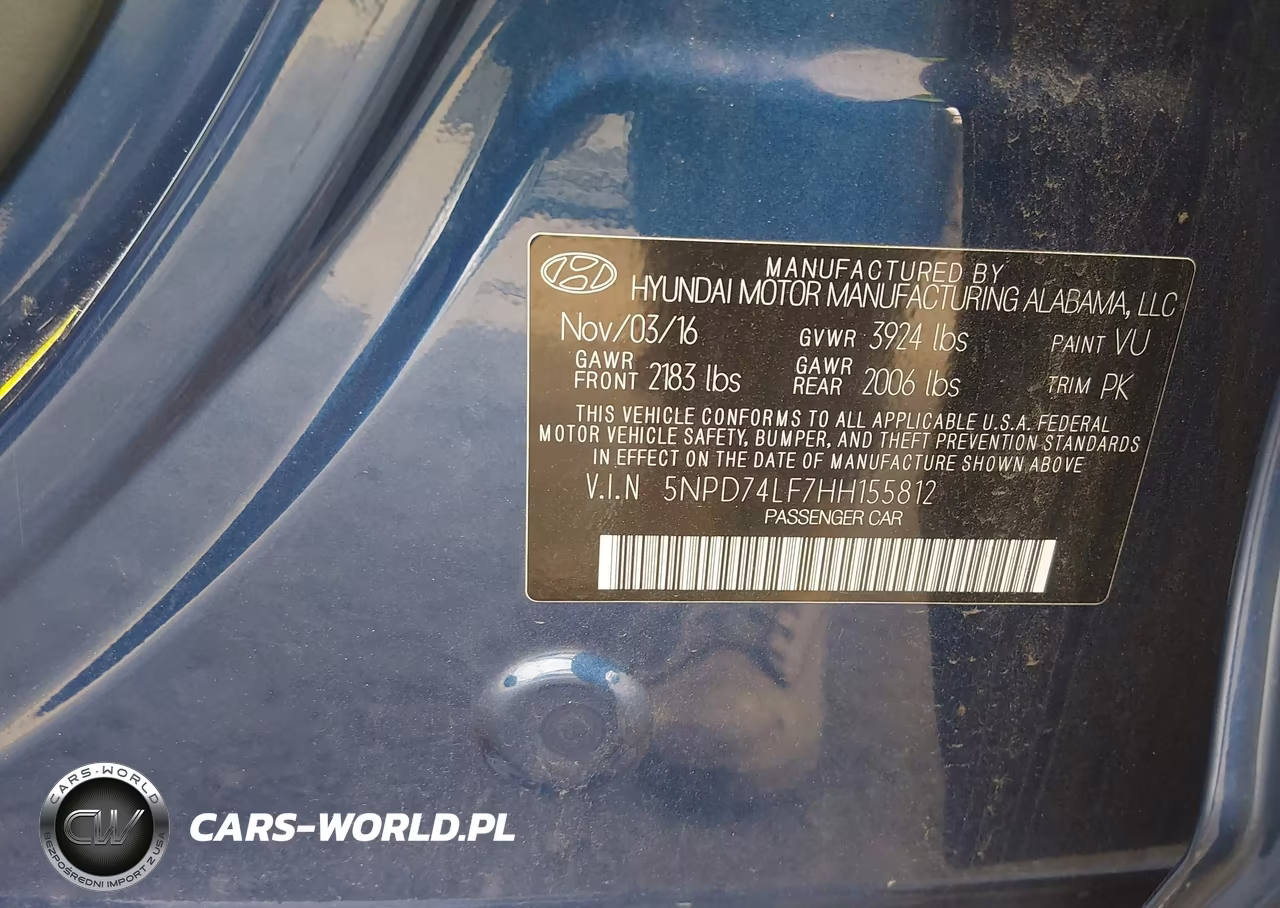 2017 Hyundai Elantra Se VIN:5NPD74LF7HH155812 - 9