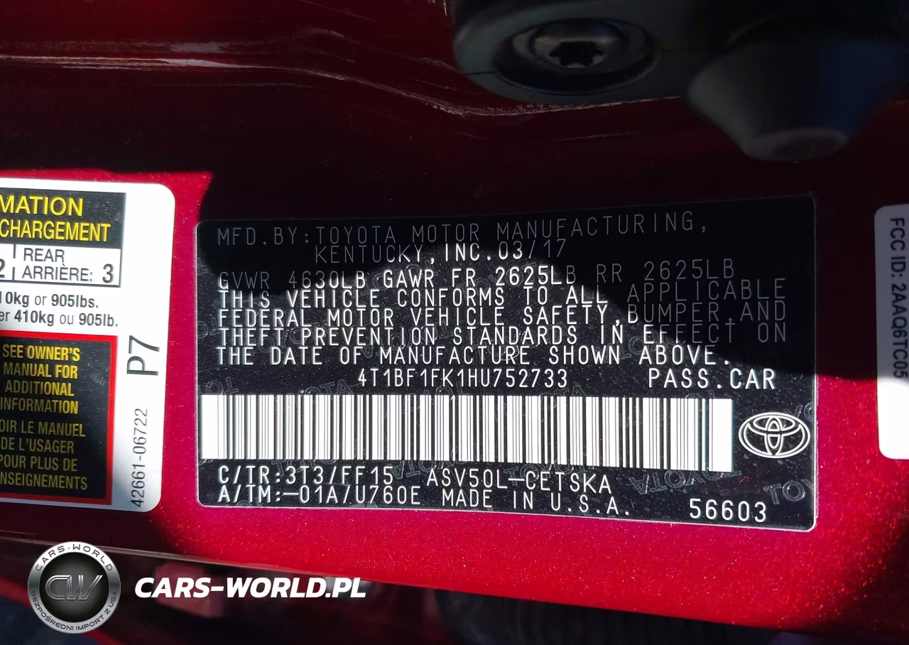 2017 Toyota Camry Se VIN:4T1BF1FK1HU752733 - 9