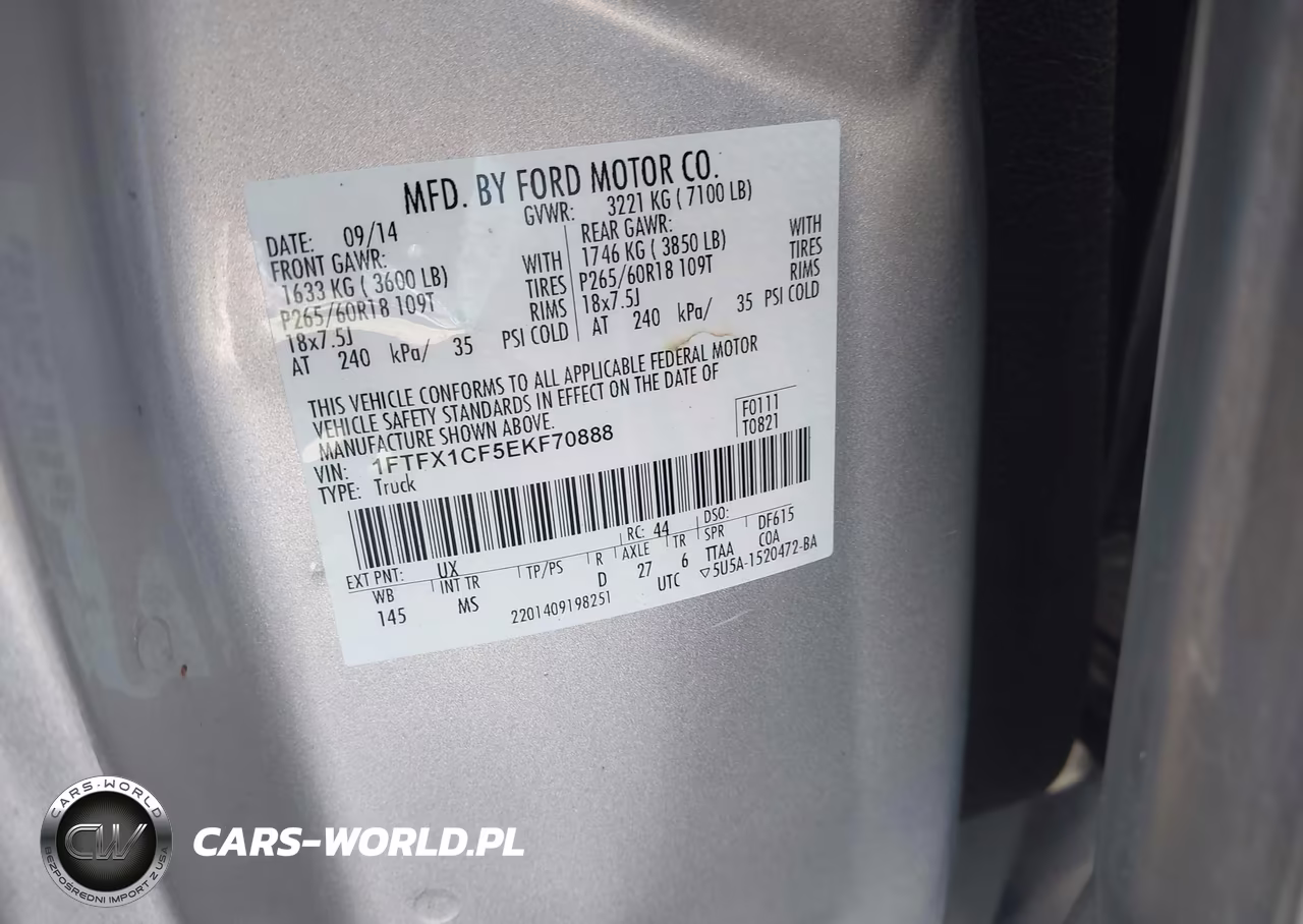 2014 Ford F-150 Xlt VIN:1FTFX1CF5EKF70888 - 9