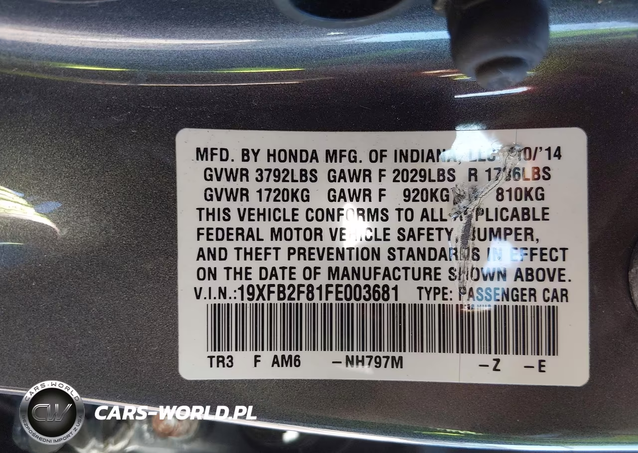 2015 Honda Civic Ex VIN:19XFB2F81FE003681 - 9