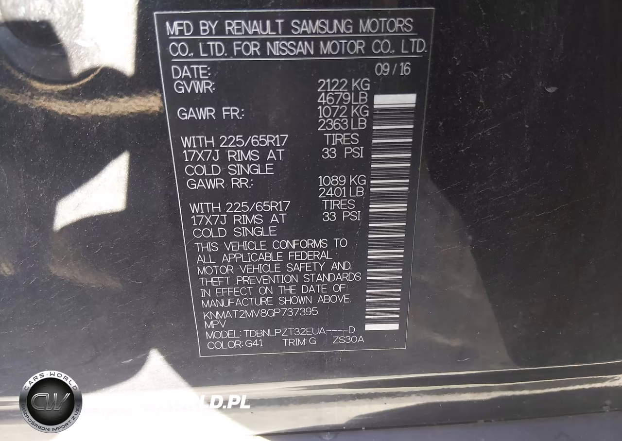 2016 Nissan Rogue S VIN:KNMAT2MV8GP737395 - 9