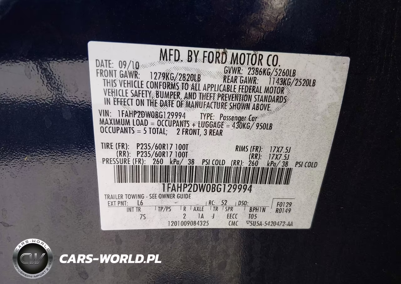 2011 Ford Taurus Se VIN:1FAHP2DW0BG129994 - 12