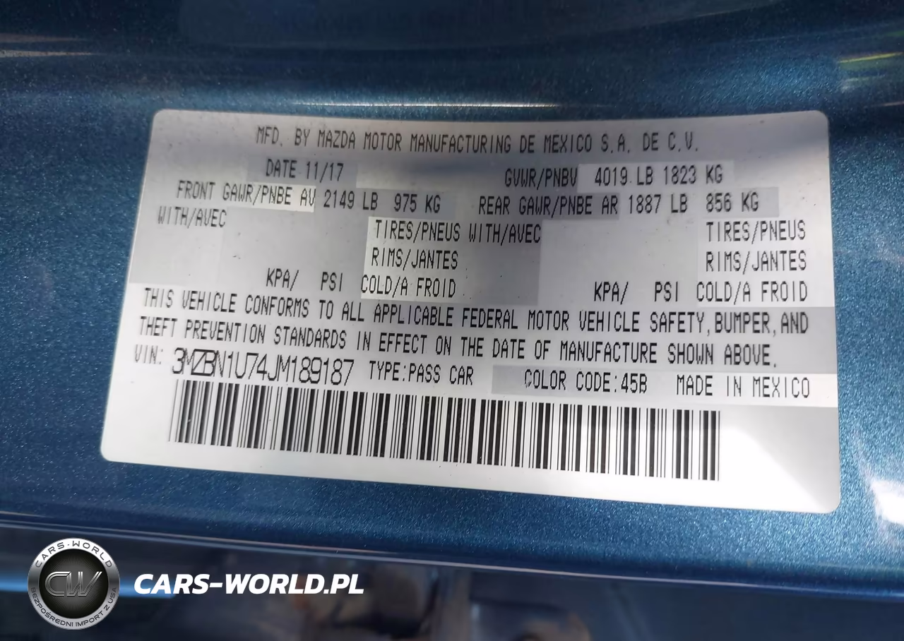 2018 Mazda Mazda3 Sport VIN:3MZBN1U74JM189187 - 9