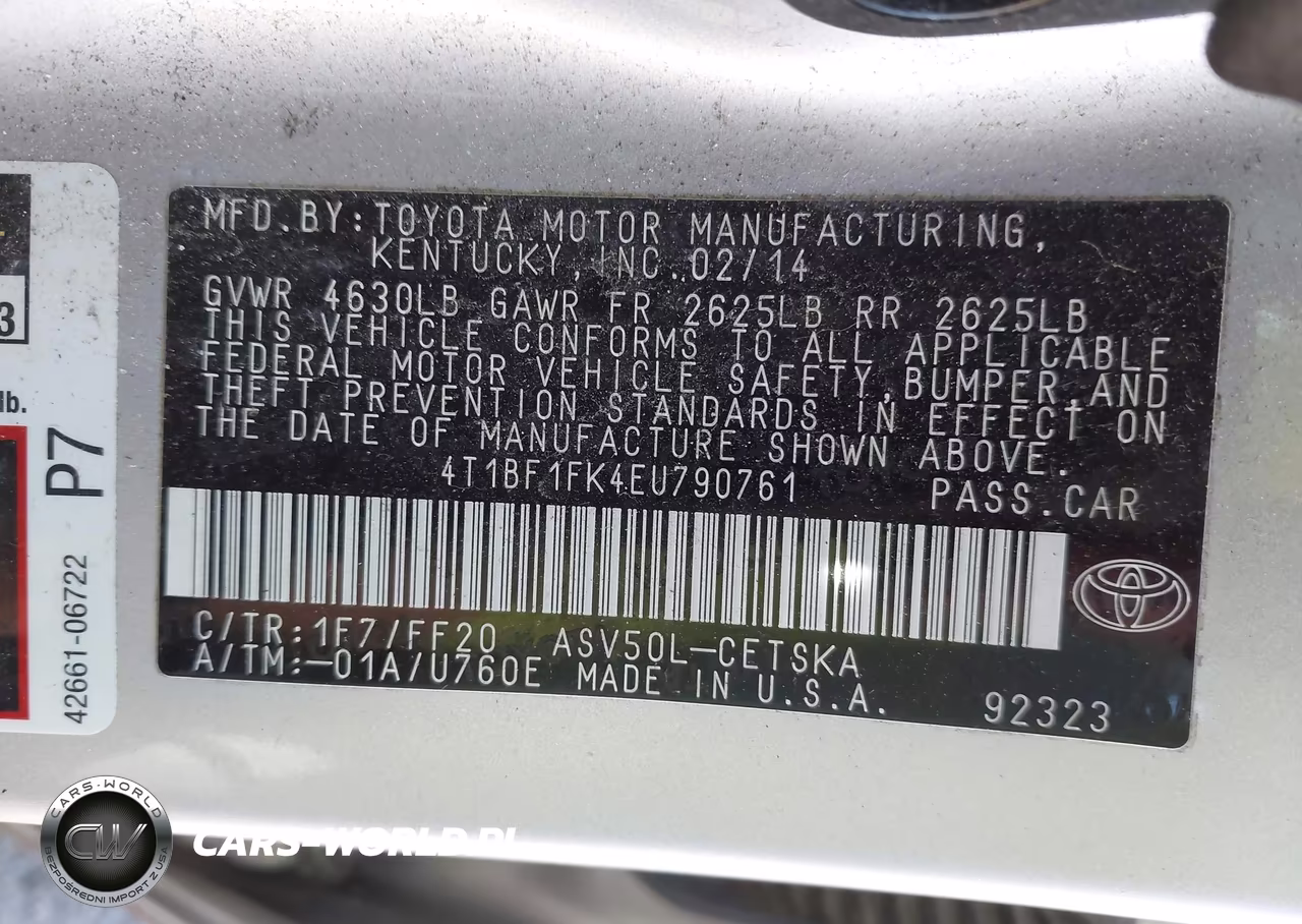 2014 Toyota Camry Se VIN:4T1BF1FK4EU790761 - 9