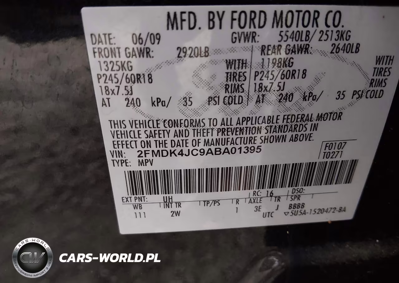 2010 Ford Edge Sel VIN:2FMDK4JC9ABA01395 - 9