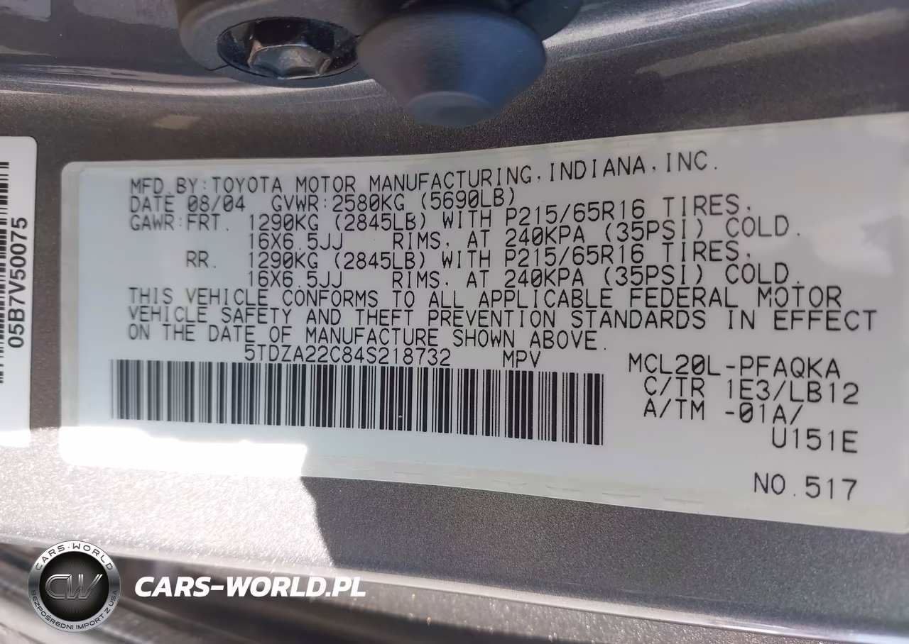 2004 Toyota Sienna Xle VIN:5TDZA22C84S218732 - 9