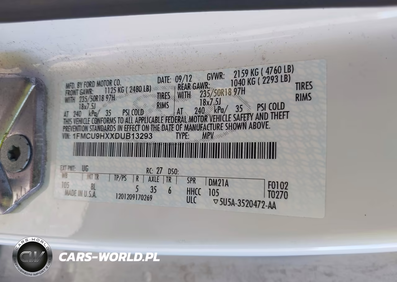 2013 Ford Escape Sel VIN:1FMCU9HXXDUB13293 - 9