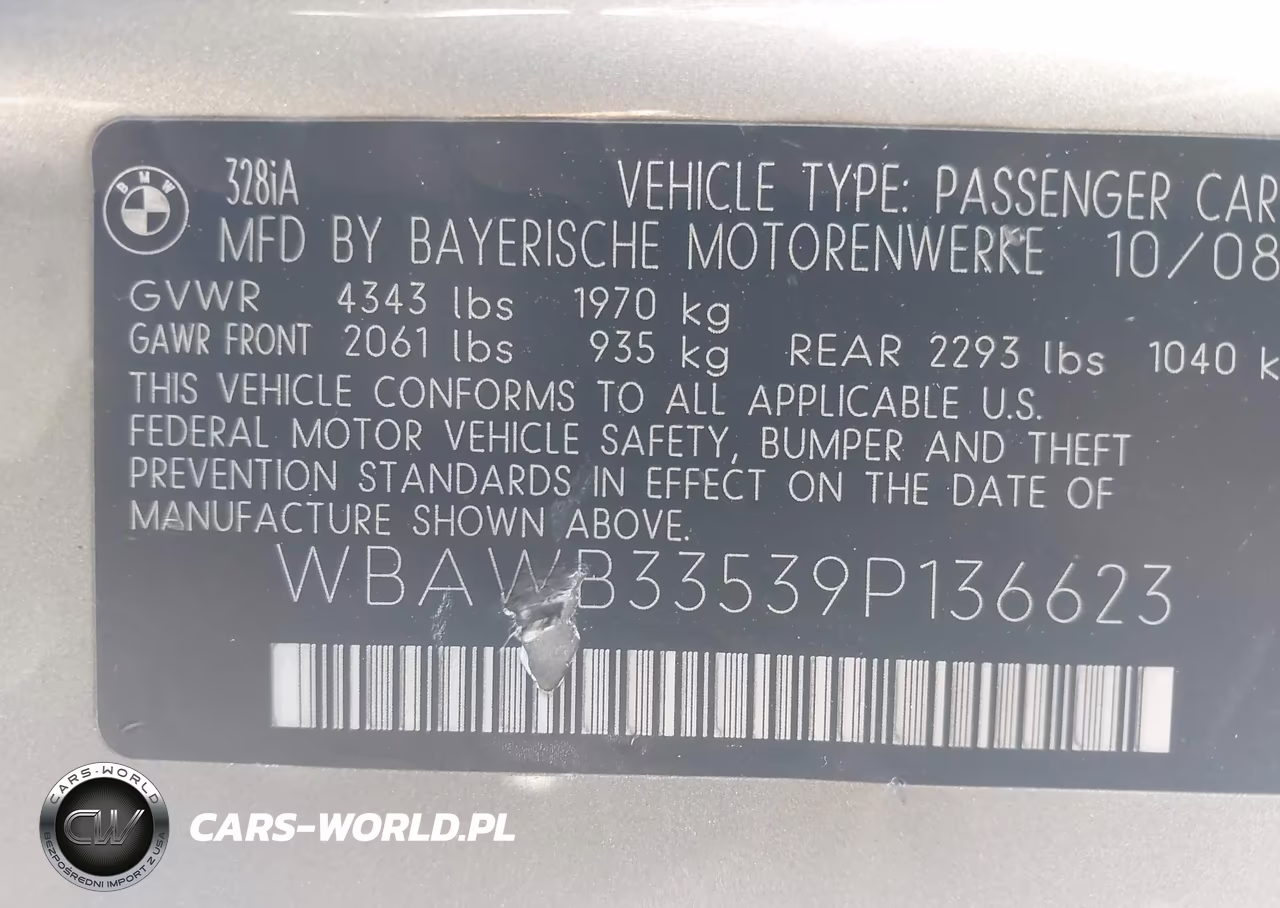 2009 BMW 328I VIN:WBAWB33539P136623 - 9