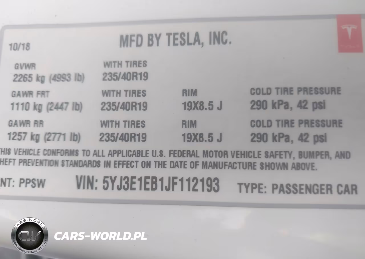 2018 Tesla Model 3 Long Range-Performance VIN:5YJ3E1EB1JF112193 - 9