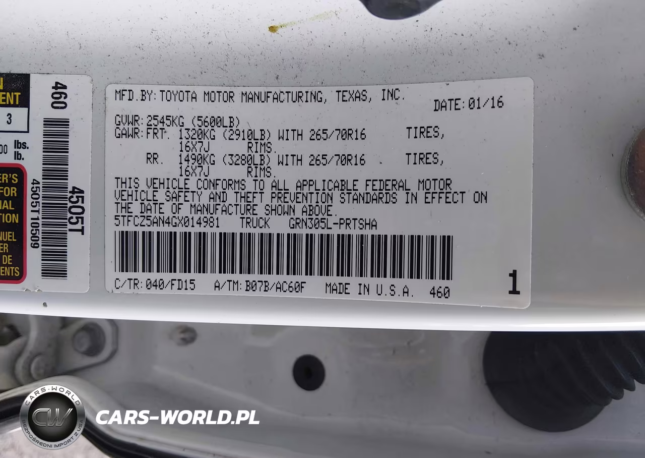 2016 Toyota Tacoma Trd Off Road VIN:5TFCZ5AN4GX014981 - 9