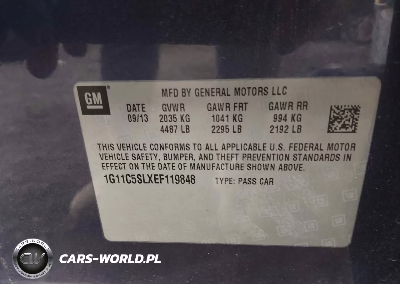 2014 Chevrolet Malibu 1Lt VIN:1G11C5SLXEF119848 - 9